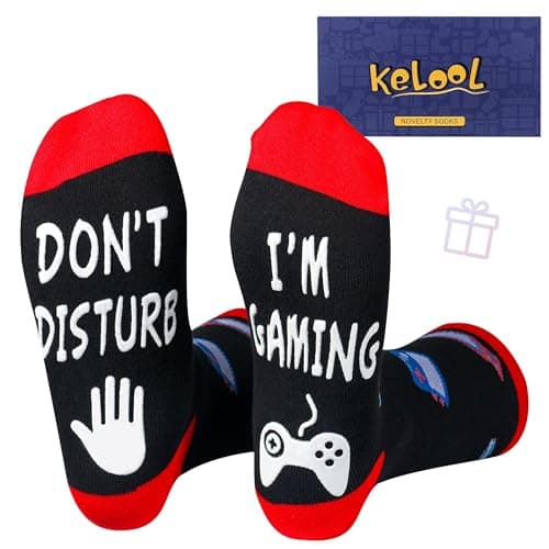 Kelool Do Not Disturb I'm Gaming Socks,Valentines Day Socks Gifts for Him Teens,Mens Teen Boys Gift Ideas,Boys Valentine Gifts for Men Him Teens Gamer,Easter Basket Stuffers