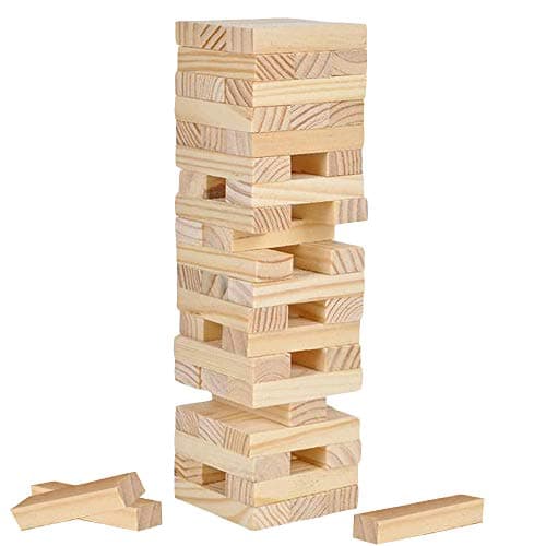 ArtCreativity Wooden Tower Game, Wood Tumbling Blocks Set with 54 Pieces, Fun Indoor Game Night Games for Kids, Adults & House Parties, Development Toys for Children, Great Gift Idea