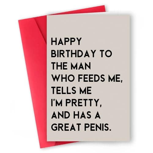 ICOOLYI Funny Birthday Card Gift for Men Husband Boyfriend Him,Cheeky and Romantic Bday Card