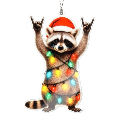 Funny Christmas Ornaments - Raccon Gifts - Raccoon Christmas Ornaments - Animal Lovers Ornaments - Racoon Ornament - Christmas Ornament 2025 - White Elephant Gifts - Xmas Tree Funny Decoration