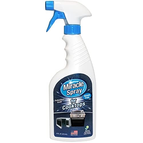 MiracleSpray for Microwave and Cooktop, Easily Removes Food and Grime Buildup, Safe and Convenient Stove Top Cleaner, Great for Home and Kitchen Use - 16 Fl Oz