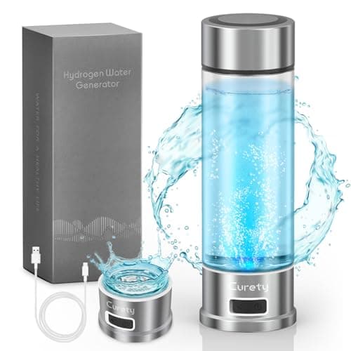 Curety Hydrogen Water Bottle, 1500ppb Hydrogen Water Machine with SPE/PEM Technology, Alternative for Hydrogen Water Pitcher, Water Ionizer, Hydro Water Bottle for Health