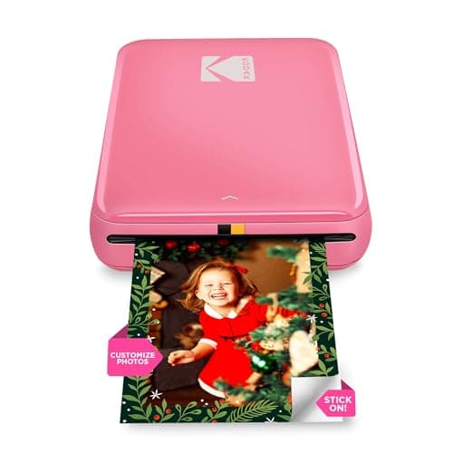 KODAK Step Instant Smartphone Photo Printer - Portable Mini Color Wireless Mobile Printer - Zink 2x3” Sticky-Back Photos - Bluetooth Compatible with iOS & Android Devices - Fun Editing App - Pink