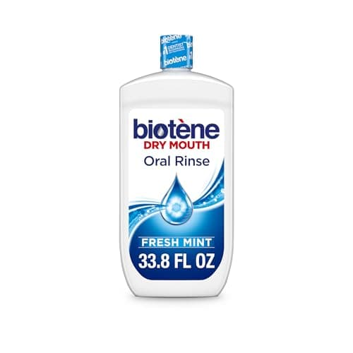 Best Mouthwashes #5 from biotène biotène Oral Rinse Mouthwash for Dry Mouth, Breath Freshener and Dry Mouth Treatment, Fresh Mint - 33.8 fl oz