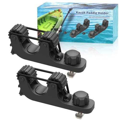 Huntury Kayak Track Paddle Holder, Save Kayak Track Space, Secure/Remove Paddles Fishing Nets and Fishing Poles, Track Mount Accessories