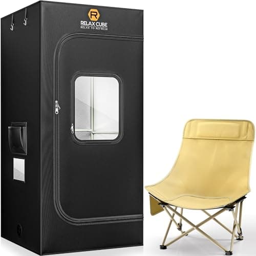 RelaxCube Portable Steam Sauna 1200W 3L, Sauna Tent with Ergonomic High Back Sauna Chair, Full Body Personal Sauna Box for Home Spa Indoor, 75”x35”x35” XL Size, Dark Black