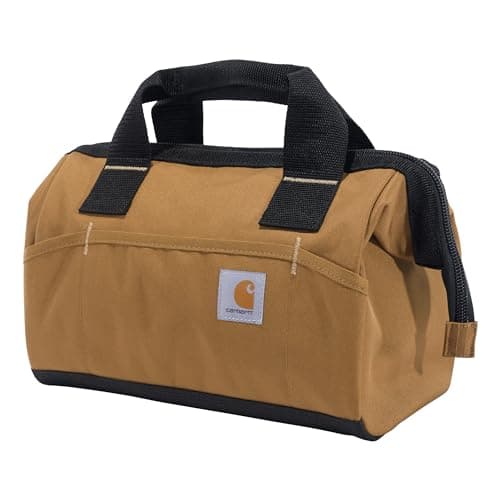 Carhartt Onsite Tool Bag, Durable Water-Resistant, Tool Storage Bag, Midweight, 13-Inch 15 Pocket, Carhartt Brown