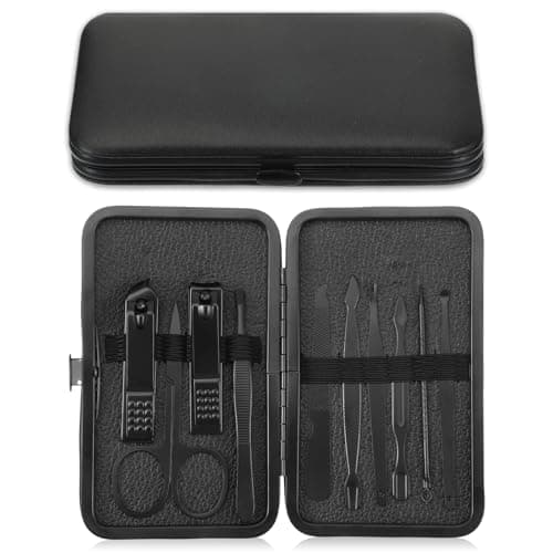 YBEATY Manicure Nail Clippers Sets Stainless Steel Nail Grooming Cutter Kit Travel Pedicure Care Tools Accessories File Tip Tweezers Cuticle Pusher for Women Men Dad Boyfriend Teen Boys