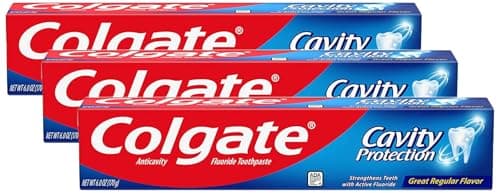 Colgate Cavity Protection Fluoride Toothpaste | White | 6 oz | Pack of 3