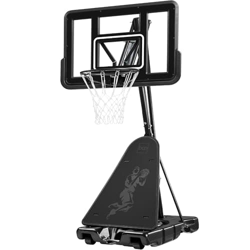 Best Choice Products 4.4-10ft Adjustable Regulation Basketball Hoop, Portable Goal w/Shatterproof Backboard, Ball Return, Base Gel - Black