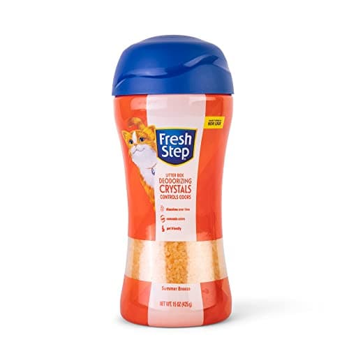 Fresh Step Cat Litter Crystals in Tropical Summer Breeze Scent - Cat Litter Box Deodorizer - Combats Odors and Neutralizes Smells to Keep Your Home Clean, 15 Ounce