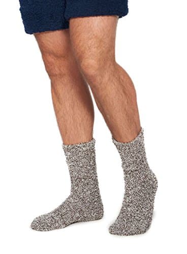 Barefoot Dreams CozyChic Heathered Men's Socks (CHARCOAL/WHITE)