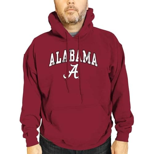 Campus Colors Adult Arch & Logo Soft Style Gameday Hooded Sweatshirt (Alabama Crimson Tide - Crimson, X-Large)