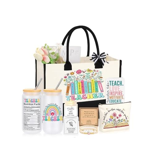 JSENGIFT Teacher Gifts for Women, Christmas Thank You Appreciation End of Year Retirement Gifts for Teachers Set of 7