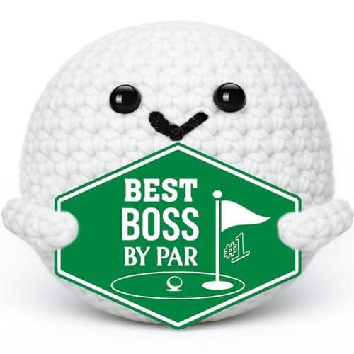 XgiftCreat Boss Golf Gifts for Men – Cool Funny Crochet Golf Ball Accessories Office Gift for Boss Lady Bosses Women Manager Supervisor Mentor Male Female, Christmas Birthday from Employee Coworkers