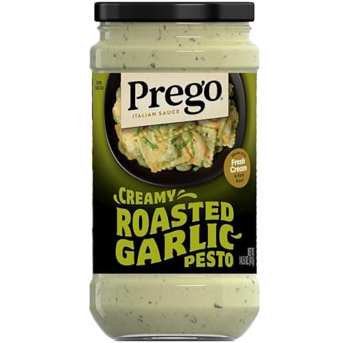 Prego Creamy Roasted Garlic Pesto Pasta Sauce, 14.5 oz Jar