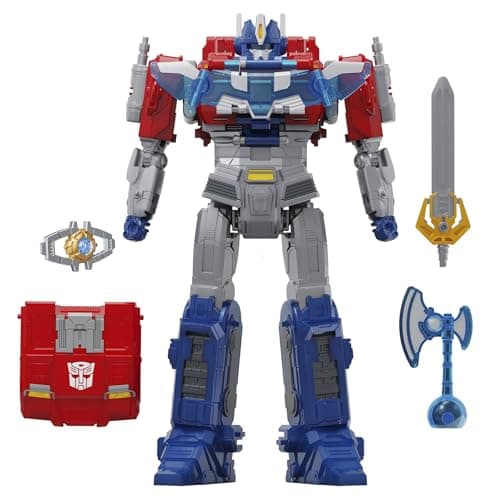 Transformers One Movie Power Flip Optimus Prime (Orion Pax) Converting Action Figure, 4 Modes, 10-inch Interactive Electronic Toy, Lights & Sounds, 6+