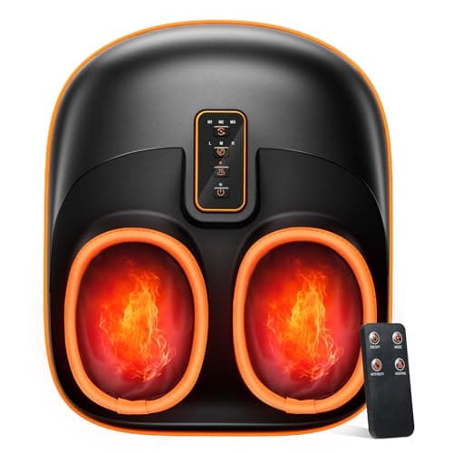 POGGT Foot Massager Machine with Heat, Upgrade 6 Airbags 29 Nodes Deep Rolling, Compression, Ankle Kneading, Shiatsu Foot Massager for Neuropathy Plantar Fasciitis, Gifts for Men Women Fits Up to 13"