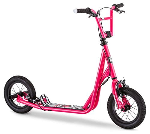 Mongoose Expo Scooter, Ages 6+, 12-Inch Air-Filled Wheels, BMX-Style Handlebars, Steel Frame, Wide Foot Deck, Axle Pegs, Freestyle Gyro Brake Rotor, Kick Scooter for Boys and Girls