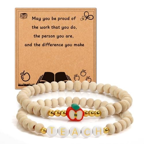 DUIOQ Teacher Gifts,Teacher Appreciation Gifts,Teacher Valentines Day Gifts,Teacher Gifts for Women,Back to School Teacher Gifts,End of the Year Teacher Gifts,Teacher Gift,Teacher Bracelet