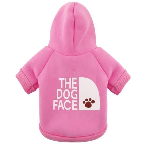 Paiaite Pink Chihuahua Dog Hoodie: Keep Your Pup Warm and Stylish with a 'The Dog Face' Printed Sweatshirt, Pet Clothes, and Sweater Coat All in One Perfect for Winter and Cool Summer Nights! Pink S