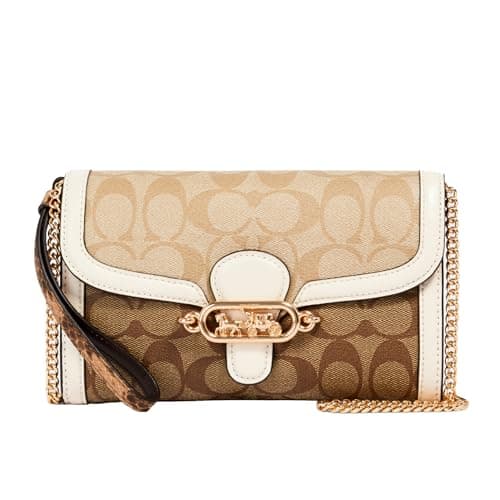 Coach Signature Blocking Exotic Mix Jade Chain Crossbody