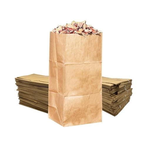 Rocky Mountain Goods Yard Waste Bags - Large 30 Gallon Brown Paper Leaf Bags for Yard/Garden - Environmental Friendly Lawn Bags - Tear Resistant Refuse Yard Bags - Heavy Duty 2 Ply Self Standing (5)