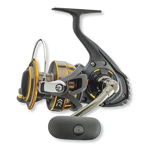 Daiwa BG8000 BG Saltwater Spinning Reel, 8000, 5.3: 1 Gear Ratio, 6+1 Bearings, 53.30" Retrieve Rate, 33 lb Max Drag, Black/gold