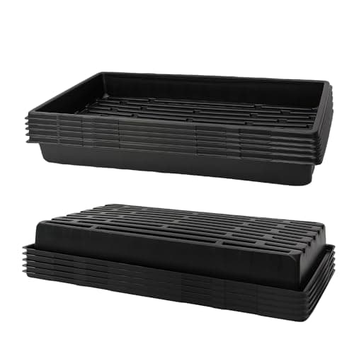 RooTrimmer 10 Pack 1020 Trays, Extra Thick Heavy Duty Seed Starting Trays - No Holes, No Leak, Reusable Propagation Flats for Microgreens, Seedlings, Plant Germination, Fodder and Transplant