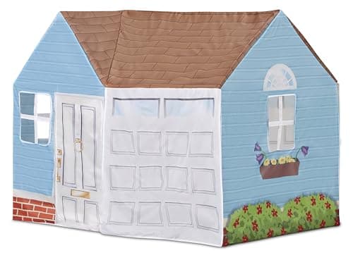 Kid Trax Easy Pop Up Kids Magical Play Tent, Large Front and Rear Openings, Carrying Case Included, Easy Storage, House , Blue