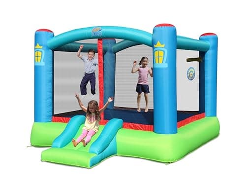 Action Air Bounce House, Outdoor Inflatable Bouncer with Blower, Large Jumping Area Bouncy Castle for Kids
