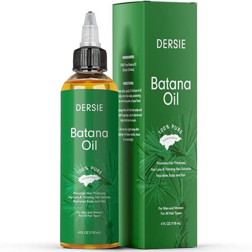 Dersie Batana Oil: Dr. Sebi Organic Raw Honduras Oil for Hair Growth - 100% Pure & Natural for Thicker, Stronger Hair - 4 FL OZ