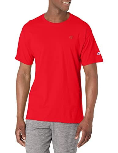 Champion Mens Classic T-shirt, Everyday Tee For Men, Comfortable Soft (Reg. Or Big & Tall), Scarlet, Large US