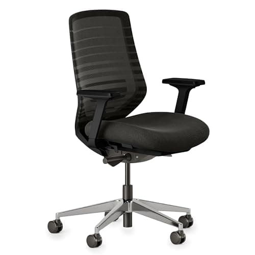 Branch Ergonomic Chair - A Versatile Desk Chair with Adjustable Lumbar Support, Breathable Mesh Backrest, and Smooth Wheels - Experience Optimal Comfort and Support - All Black