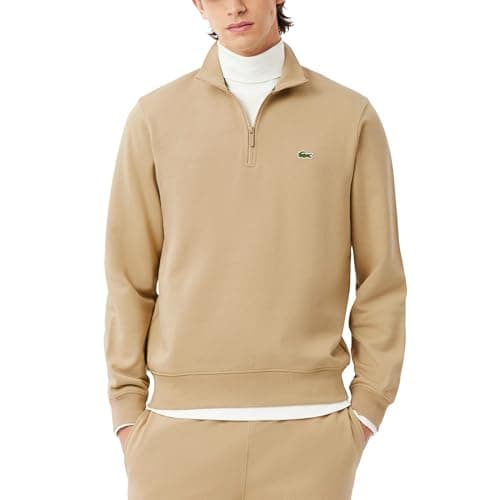 Lacoste Men's High Neck Zipped Fleece Sweatshirt, Viennese, X-Large