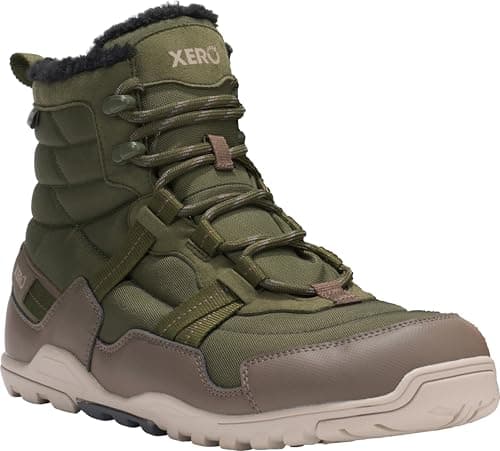Xero Shoes Men's Alpine Barefoot Snow Boots, Army Green, 12