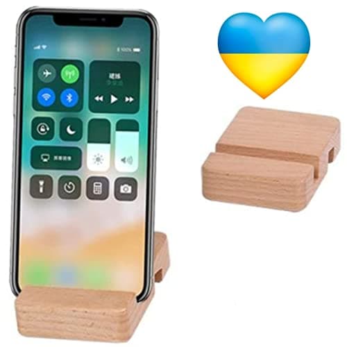 Wood Phone Stand, Wooden Phone Stand, Mobile Phone Holder, Desktop Phone Holder Double Groove Design (Set of 1)