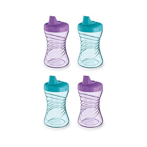 NUK Fun Grips Hard Spout Sippy Cup 10 oz. | Easy to Hold BPA Free Spill Proof Toddler Cup 4pk