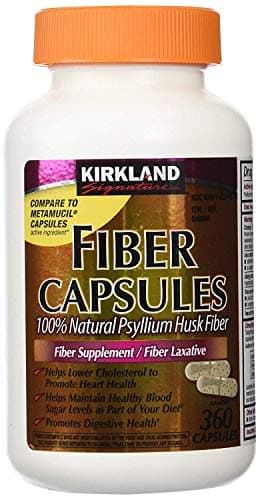 Fiber Capsules Kirkland Therapy for Regularity/Fiber Supplement, 360 capsules - Compare to the Active Ingredient in Metamucil Capsules