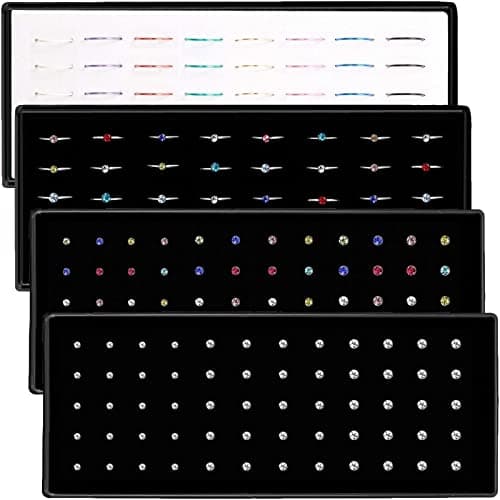 NewCraft 4 Sets 200 Pcs Nose Rings Studs and Nose Rings Hoops, Straight Shaped Surgical Stainless Steel Hypoallergenic Nose Piercing Jewelry for Women Men and Ideal Gift