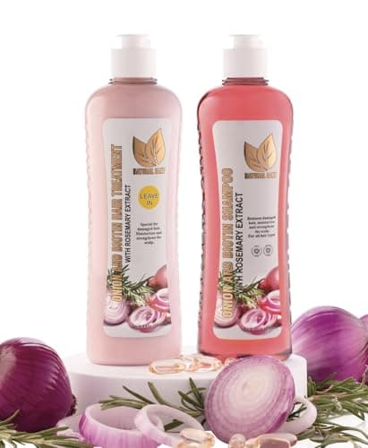 NATURAL SANT - Onion Biotin and Rosemary Shampoo & Treatment Set for Stronger, Thicker and Longer Hair - Soft and Shine, Hair Loss and Thinning, Growth Shampoo, Paraben Free, Silicone Free