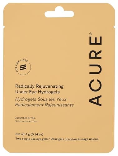 Acure Radically Rejuvenating Under Eye Hydrogel Mask, Provides Anti-Aging Support, & Silk Tree, Purple, Cucumber, 0.236 Fl Oz (Pack of 1)