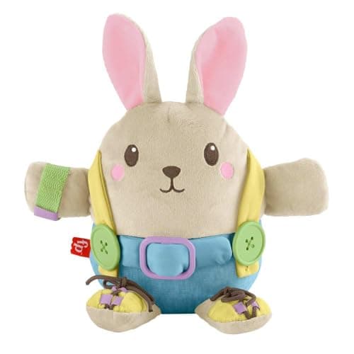 Fisher-Price Toddler Educational Toy Learn to Dress Bunny Plush Animal Activity Doll for Preschool Kids Ages 2+ Years
