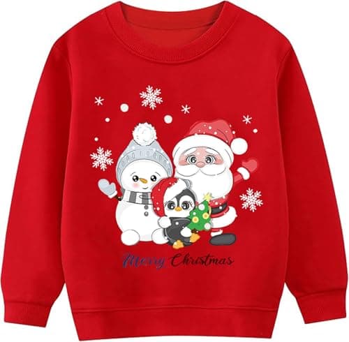 TBBCWWQY Boys Xmas Dinosaur Sweatshirts Kids Xmas Pullover Shirts Crew Neck Long Sleeve Tops Tees 5-6T