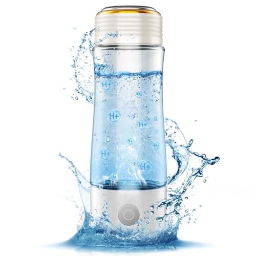 Hydrogen Water Bottle, Up to 2300ppb Molecular Hydrogen Water Machine with Advanced SPE/PEM Technology, 15oz Hydorgen Water Bottle Generator, Suitable for Office Home Gym and Outdoor,CA-303E