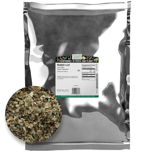 Frontier Co-op Dried Mullein Leaf, 16 oz Bulk Bag, Cut & Sifted, Kosher | Mullein Loose Leaf for Tea Bags, Mullein Gummies, Extract, Capsules