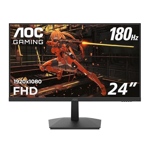 AOC 24G15N 24 inch Gaming Monitor, Full HD 1920x1080, 180Hz 1ms, 1x HDMI 2.0, 1x Display Port, AMD FreeSync, 3-Sided Frameless, HDR Ready, Console Gaming Ready, 3-Year Zero-Bright-Dot