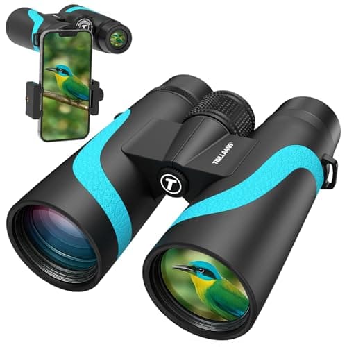15x55 UHD Binoculars for Adults – High Powered Large View, BAK4 Prism, Waterproof & Lightweight for Bird Watching, Hunting,Hiking, Travel, Cruise, Sports with Phone Adapter (Blue)