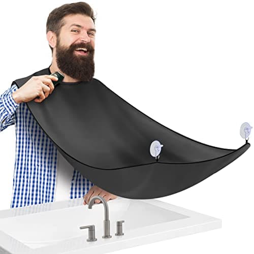 HUPBIPY Beard Bib, Beard Catcher, Men's Non-Stick Material Beard Apron, for Styling and Trimming, One Size Fits Everyone