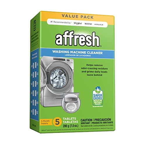 Affresh Washing Machine Cleaner, Helps Power Away Odor Causing Bacteria & Grime Deep Inside Pump, Valve & Hoses, 5 Time Release Tablets, 5 Month Supply